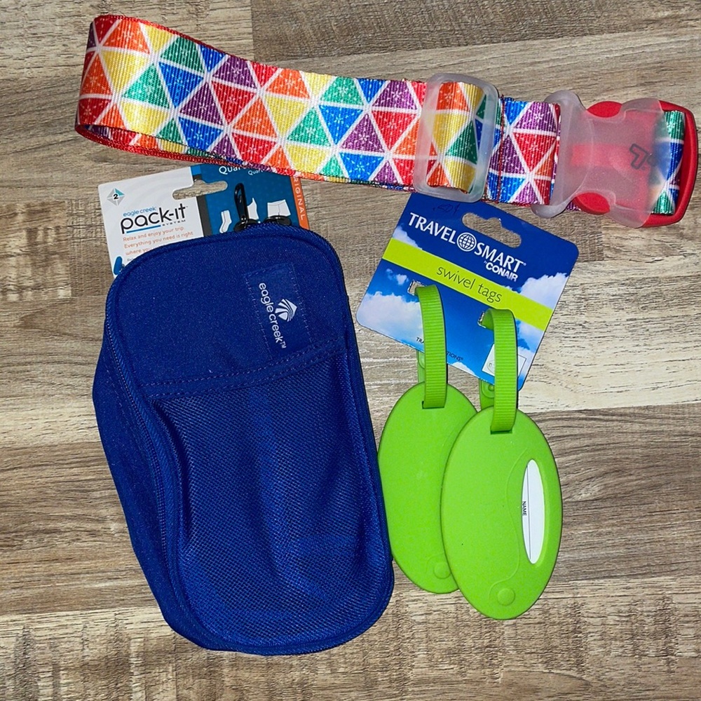 Travel Package with Pack It, 2 Luggage Tags, & Suitcase Strap
